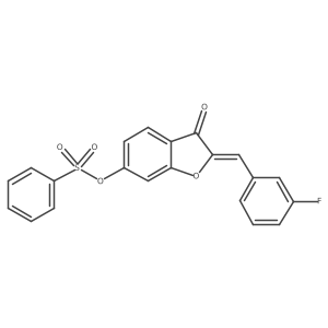 (Z)-2-(3-fluorobenzylidene)-3-oxo-2,3-dihydrobenzofuran-6-yl benzenesulfonate结构式