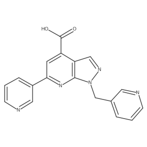 6-(pyridin-3-yl)-1-(pyridin-3-ylmethyl)-1H-pyrazolo[3,4-b]pyridine-4-carboxylic acid结构式