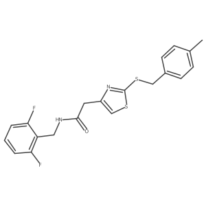 N-(2,6-difluorobenzyl)-2-(2-((4-methylbenzyl)thio)thiazol-4-yl)acetamide结构式