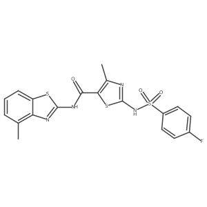 5-Thiazolecarboxamide, 2-[[(4-fluorophenyl)sulfonyl]amino]-4-methyl-N-(4-methyl-2-benzothiazolyl)-结构式