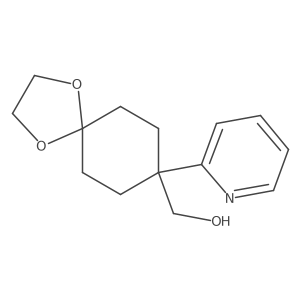 4-(Hydroxymethyl)-4-(pyridin-2-yl)cyclohexanone ethylene ketal结构式