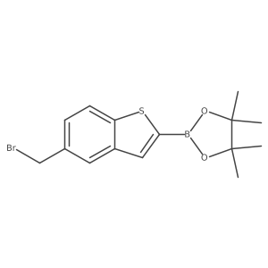 2-[5-(Bromomethyl)-1-benzothiophen-2-yl]-4,4,5,5-tetramethyl-1,3,2-dioxaborolane Structure