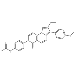 N-{4-[2-ethyl-3-(4-methoxyphenyl)-6-oxopyrazolo[1,5-a]pyrido[3,4-e]pyrimidin-7(6H)-yl]phenyl}acetamide结构式