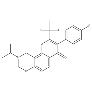 3-(4-fluorophenyl)-9-isopropyl-2-(trifluoromethyl)-9,10-dihydrochromeno[8,7-e][1,3]oxazin-4(8H)-one结构式