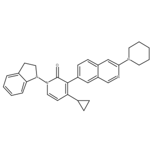 2(1h)-Pyridinone,4-cyclopropyl-1-(2,3-dihydro-1h-indolyl)-3-[3-(1-piperidinyl)-7-isoquinolinyl]-结构式