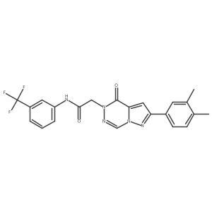 2-[2-(3,4-dimethylphenyl)-4-oxopyrazolo[1,5-d][1,2,4]triazin-5(4H)-yl]-N-[3-(trifluoromethyl)phenyl]acetamide结构式