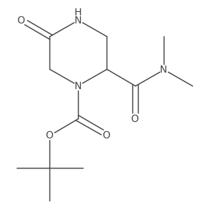 (2S)-1-(tert-Butoxycarbonyl)-N,N-dimethyl-5-oxopiperazine-2-carboxamide结构式