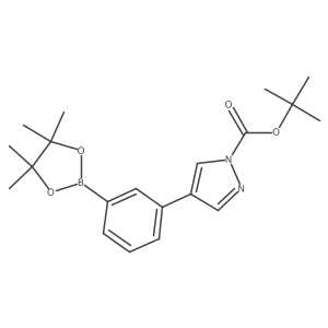 1,1-Dimethylethyl 4-[3-(4,4,5,5-tetramethyl-1,3,2-dioxaborolan-2-yl)phenyl]-1H-pyrazole-1-carboxylate结构式