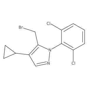 5-(bromomethyl)-4-cyclopropyl-1-(2,6-dichlorophenyl)-1H-pyrazole结构式
