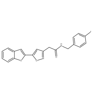 2-(5-(benzofuran-2-yl)isoxazol-3-yl)-N-(4-fluorobenzyl)acetamide结构式