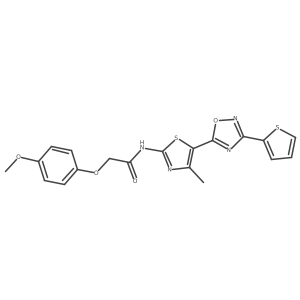 COc1ccc(OCC(=O)Nc2nc(C)c(-c3nc(-c4cccs4)no3)s2)cc1结构式