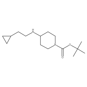 Tert-butyl 4-(2-cyclopropylethylamino)piperidine-1-carboxylate结构式