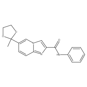 6-(2-methyl-1,3-dioxolan-2-yl)-N-phenylimidazo[1,2-a]pyridine-2-carboxamide结构式