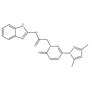 N-(1H-benzo[d]imidazol-2-yl)-2-(3-(3,5-dimethyl-1H-pyrazol-1-yl)-6-oxopyridazin-1(6H)-yl)acetamide结构式