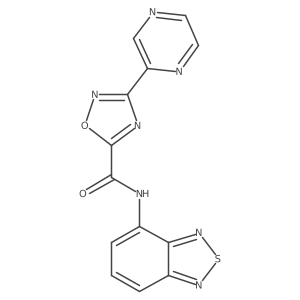 N-(benzo[c][1,2,5]thiadiazol-4-yl)-3-(pyrazin-2-yl)-1,2,4-oxadiazole-5-carboxamide结构式