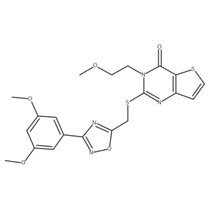 2-(((3-(3,5-dimethoxyphenyl)-1,2,4-oxadiazol-5-yl)methyl)thio)-3-(2-methoxyethyl)thieno[3,2-d]pyrimidin-4(3H)-one结构式