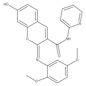 (2Z)-2-[(2,5-dimethoxyphenyl)imino]-7-hydroxy-N-(pyridin-2-yl)-2H-chromene-3-carboxamide结构式