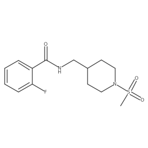 2-fluoro-N-((1-(methylsulfonyl)piperidin-4-yl)methyl)benzamide Structure