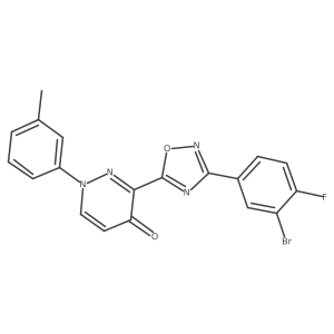 3-[3-(3-Bromo-4-fluorophenyl)-1,2,4-oxadiazol-5-yl]-1-(3-methylphenyl)-1,4-dihydropyridazin-4-one结构式
