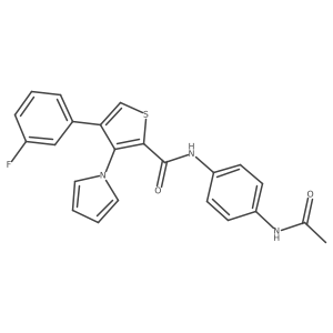 N-(4-acetamidophenyl)-4-(3-fluorophenyl)-3-(1H-pyrrol-1-yl)thiophene-2-carboxamide Structure