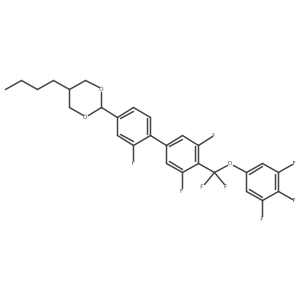 5beta-Butyl-2alpha-[4'-[difluoro(3,4,5-trifluorophenoxy)methyl]-2,3',5'-trifluorobiphenyl-4-yl]-1,3-dioxane Structure