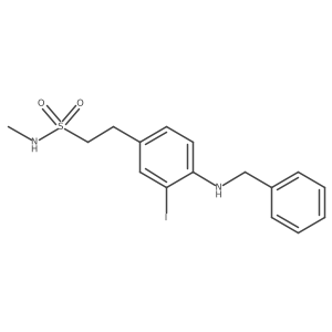 2-(4-(benzylamino)-3-iodophenyl)-N-methylethane-1-sulfonamide Structure