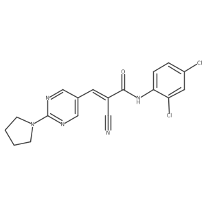 (Z)-2-cyano-N-(2,4-dichlorophenyl)-3-(2-pyrrolidin-1-ylpyrimidin-5-yl)prop-2-enamide Structure