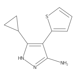 3-Cyclopropyl-4-(thiophen-2-YL)-1H-pyrazol-5-amine结构式