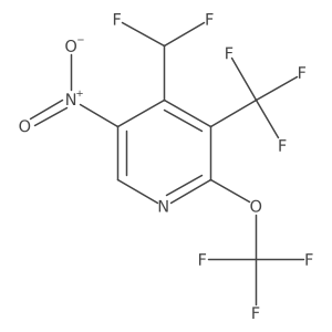 4-(Difluoromethyl)-5-nitro-2-(trifluoromethoxy)-3-(trifluoromethyl)pyridine Structure