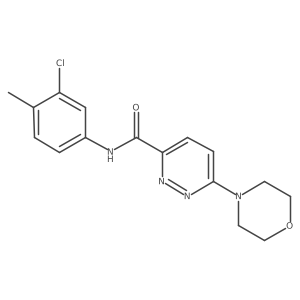 N-(3-chloro-4-methylphenyl)-6-morpholinopyridazine-3-carboxamide结构式