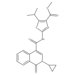 Methyl 2-{[(2-cyclopropyl-1-oxo-1,2-dihydroisoquinolin-4-yl)carbonyl]amino}-5-(propan-2-yl)-1,3-thiazole-4-carboxylate Structure