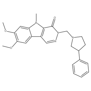 7,8-dimethoxy-5-methyl-3-[(3-phenylpyrrolidin-1-yl)methyl]-3,5-dihydro-4H-pyridazino[4,5-b]indol-4-one Structure