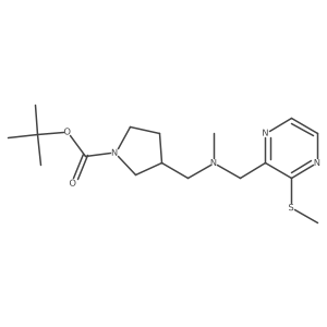 tert-Butyl 3-((methyl((3-(methylthio)pyrazin-2-yl)methyl)amino)methyl)pyrrolidine-1-carboxylate Structure
