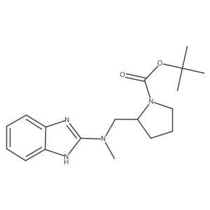 tert-Butyl 2-(((1H-benzo[d]imidazol-2-yl)(methyl)amino)methyl)pyrrolidine-1-carboxylate Structure