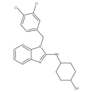 (1r,4r)-4-((1-(3,4-dichlorobenzyl)-1H-benzo[d]imidazol-2-yl)amino)cyclohexanol结构式