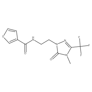 N-[2-[4-methyl-5-oxo-3-(trifluoromethyl)-1,2,4-triazol-1-yl]ethyl]thiophene-3-carboxamide Structure