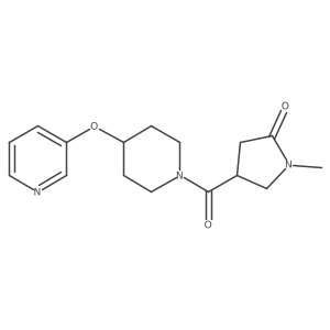 1-Methyl-4-(4-(pyridin-3-yloxy)piperidine-1-carbonyl)pyrrolidin-2-one结构式