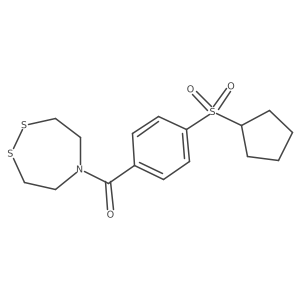 5-[4-(Cyclopentanesulfonyl)benzoyl]-1,2,5-dithiazepane Structure