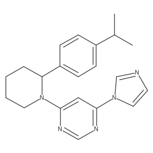 4-(1H-imidazol-1-yl)-6-{2-[4-(propan-2-yl)phenyl]piperidin-1-yl}pyrimidine结构式