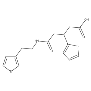 5-Oxo-3-(thiophen-2-yl)-5-((2-(thiophen-3-yl)ethyl)amino)pentanoic acid结构式
