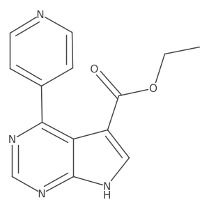 Ethyl 4-(pyridin-4-yl)-7H-pyrrolo[2,3-d]pyrimidine-5-carboxylate结构式