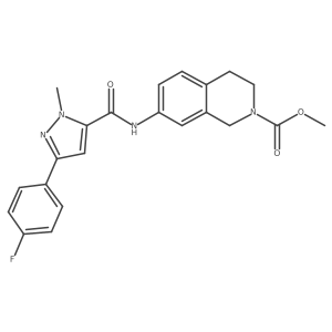 methyl 7-(3-(4-fluorophenyl)-1-methyl-1H-pyrazole-5-carboxamido)-3,4-dihydroisoquinoline-2(1H)-carboxylate结构式