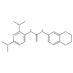 1-(2,4-Bis(dimethylamino)pyrimidin-5-yl)-3-(2,3-dihydrobenzo[b][1,4]dioxin-6-yl)urea结构式