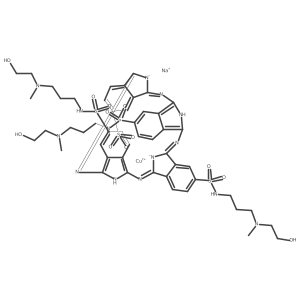 Cuprate(1-), [C,C,C-tris[[[3-[(2-hydroxyethyl)methylamino]propyl]amino]sulfonyl]-29H,31H-phthalocyanine-C-sulfonato(3-)-kappaN29,kappaN30,kappaN31,kappaN32]-, sodium结构式