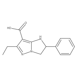 6-Ethyl-2-phenyl-2,3-dihydro-1H-imidazo[1,2-b]pyrazole-7-carboxylic acid结构式