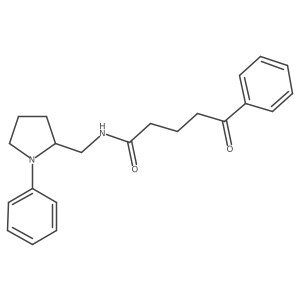 5-oxo-5-phenyl-N-[(1-phenylpyrrolidin-2-yl)methyl]pentanamide结构式