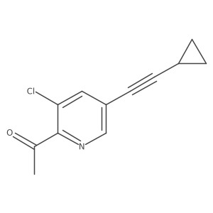 1-(3-Chloro-5-(cyclopropylethynyl)pyridin-2-yl)ethan-1-one结构式