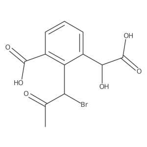 2-(1-Bromo-2-oxopropyl)-3-carboxymandelic acid Structure
