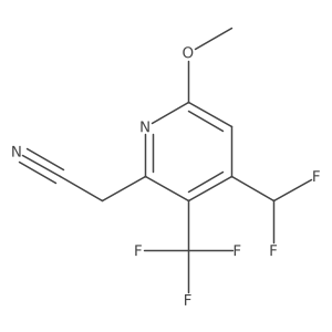 2-(4-(Difluoromethyl)-6-methoxy-3-(trifluoromethyl)pyridin-2-yl)acetonitrile结构式