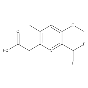 2-(Difluoromethyl)-5-iodo-3-methoxypyridine-6-acetic acid结构式